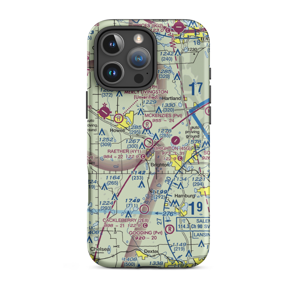 Raether Airport (4Y1) VFR Sectional  Tough iPhone Case iPhone 16 Pro Max model shown