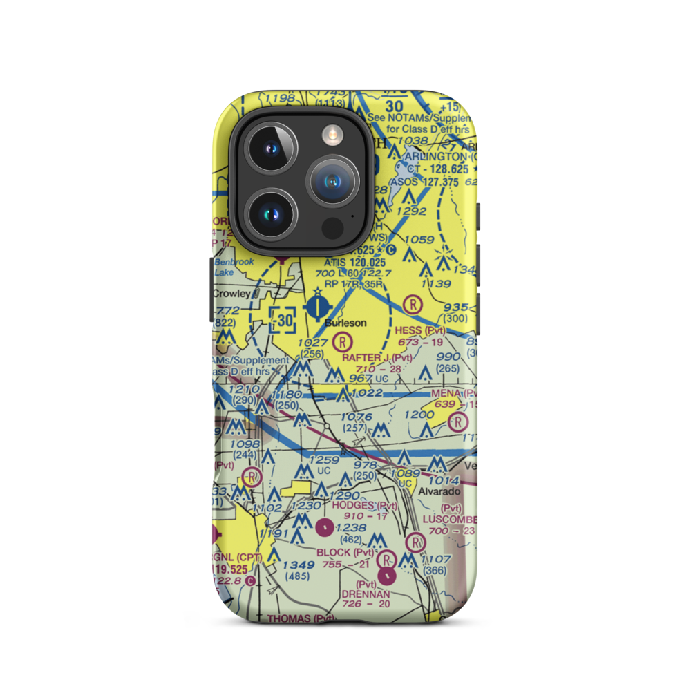 Rafter J Airport (3TX9) VFR Sectional  Tough iPhone Case iPhone 16 Pro model shown