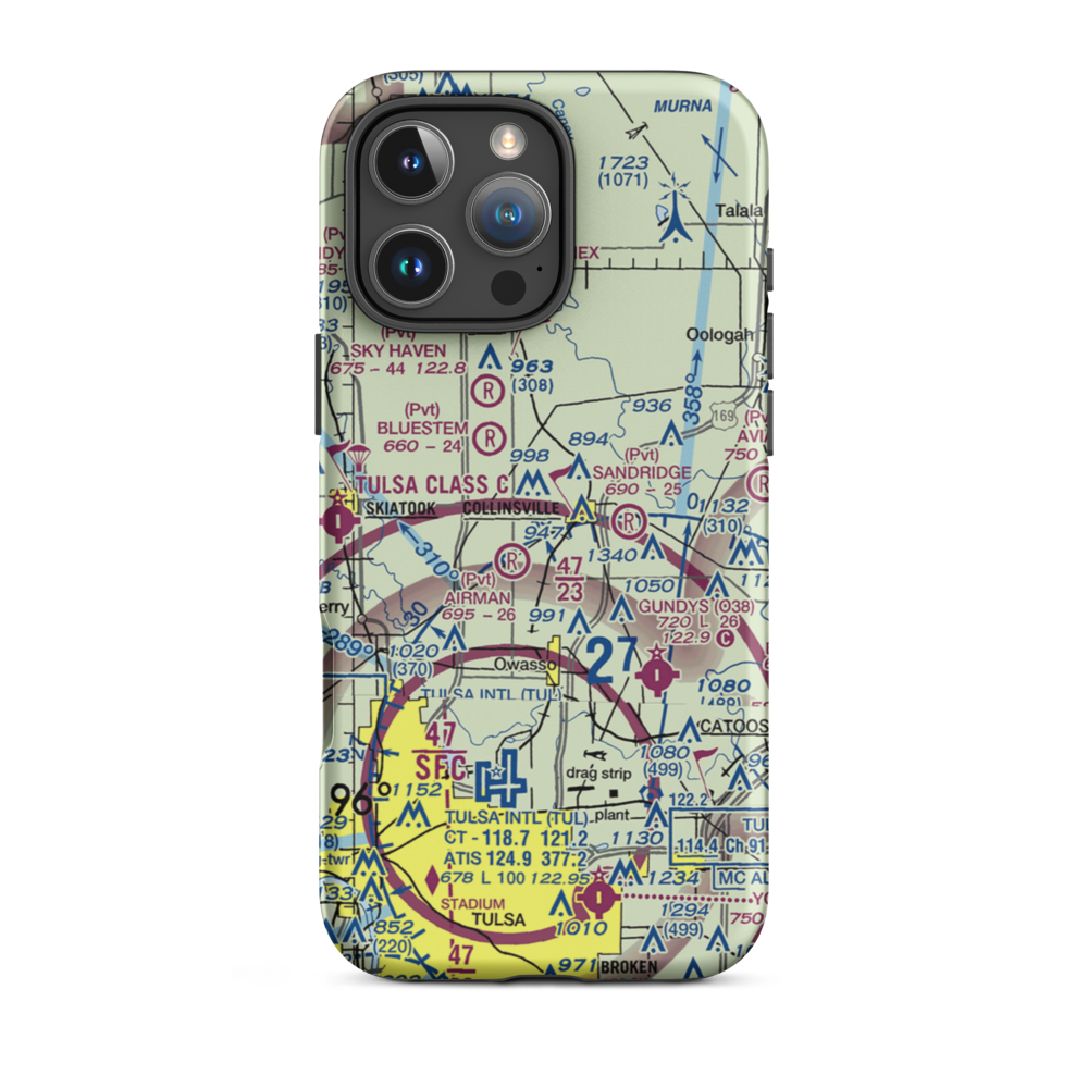 Ragtime Aerodrome (09OK) VFR Sectional  Tough iPhone Case iPhone 16 Pro Max model shown