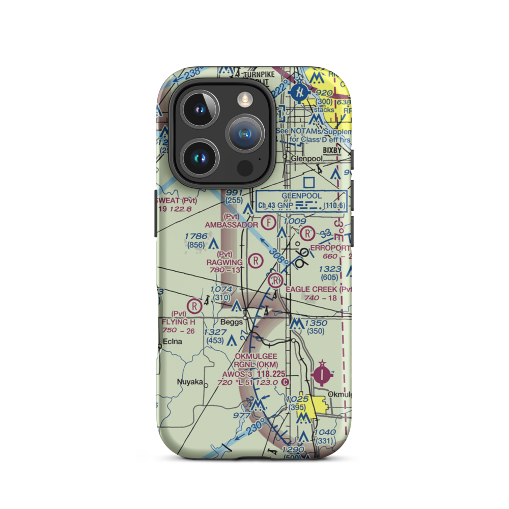 Ragwing Acres Airport (2OK4) VFR Sectional  Tough iPhone Case iPhone 16 Pro model shown