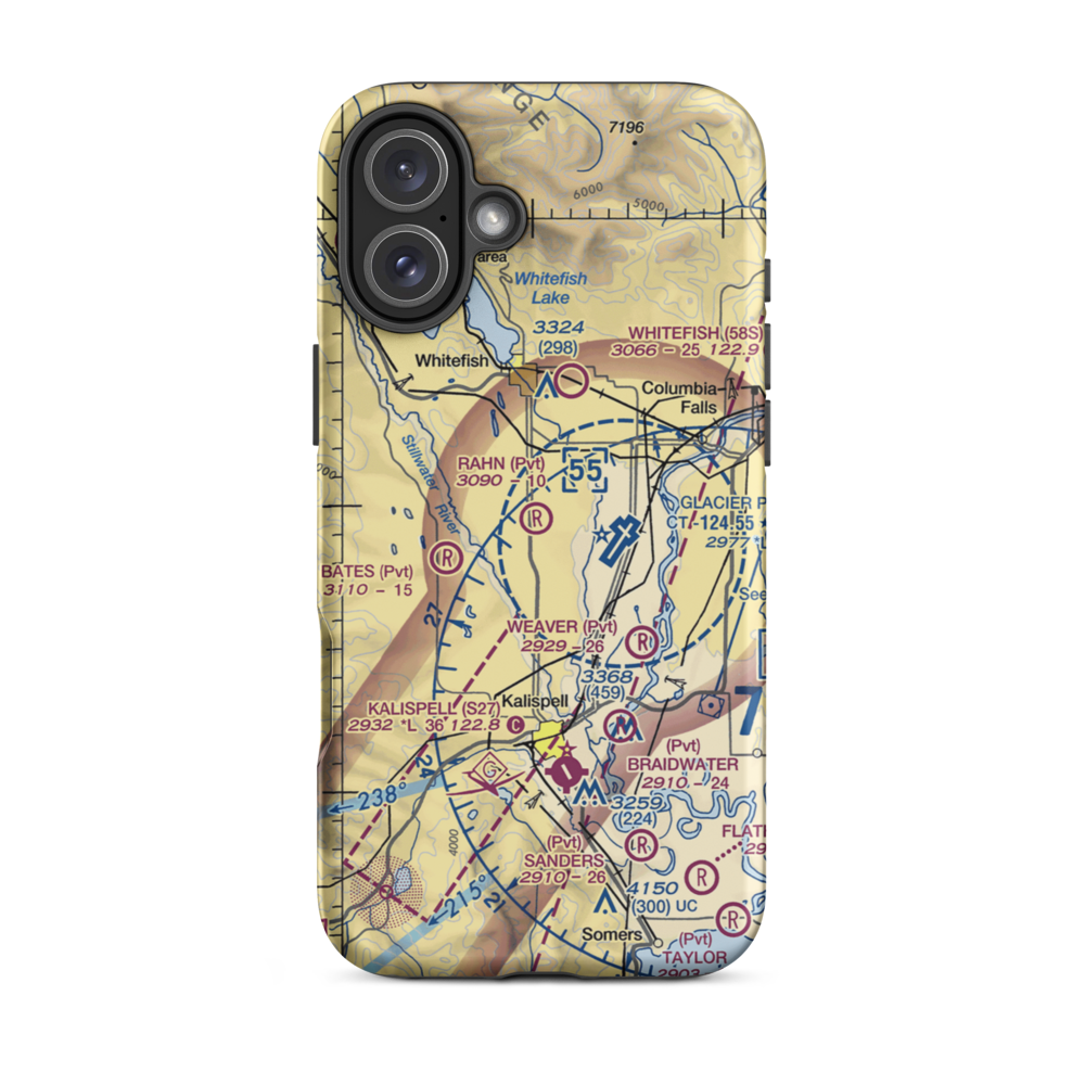 Rahn Airport (27MT) VFR Sectional  Tough iPhone Case iPhone 16 Plus model shown