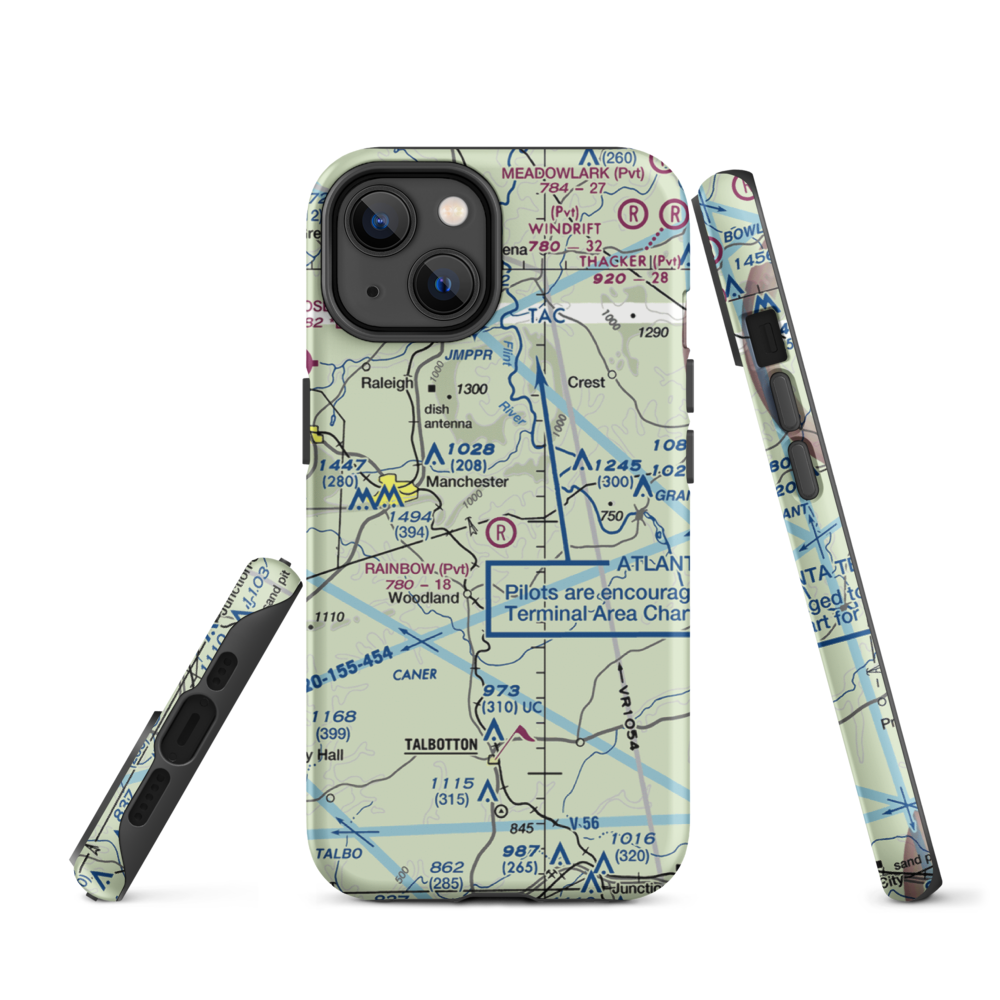 Rainbow Field (6GE2) VFR Sectional  Tough iPhone Case iPhone 14 model shown