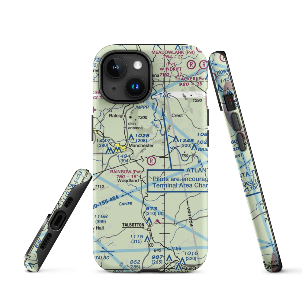 Rainbow Field (6GE2) VFR Sectional  Tough iPhone Case iPhone 15 model shown
