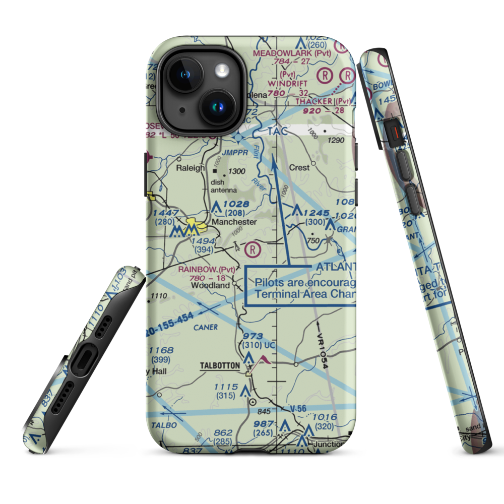 Rainbow Field (6GE2) VFR Sectional  Tough iPhone Case iPhone 15 Plus model shown