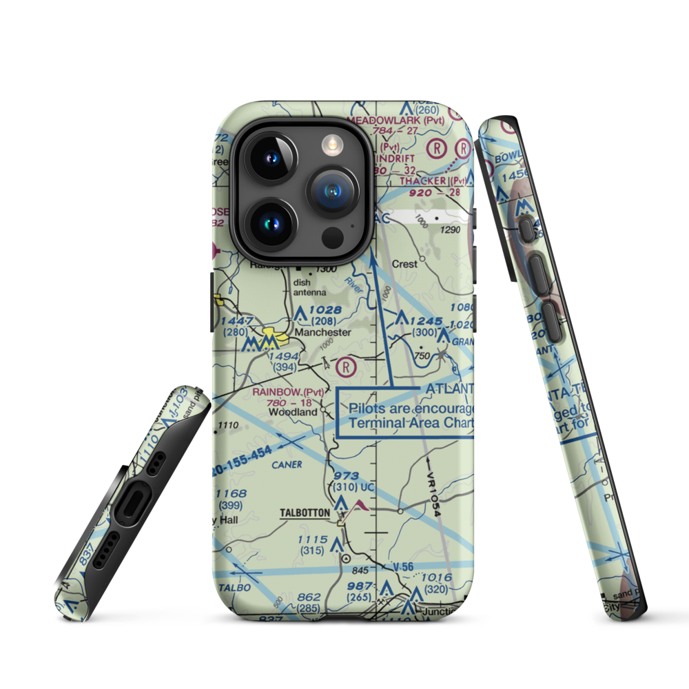 Rainbow Field (6GE2) VFR Sectional  Tough iPhone Case iPhone 15 Pro model shown