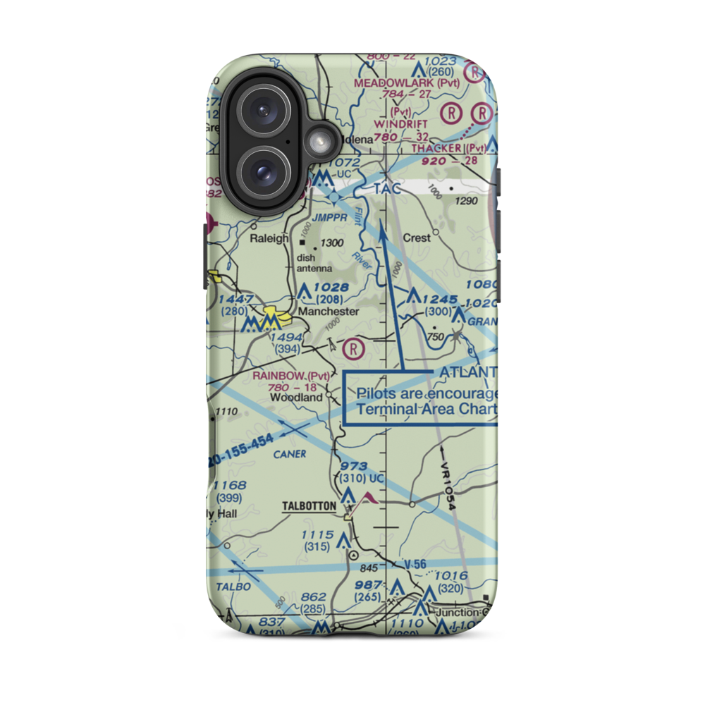 Rainbow Field (6GE2) VFR Sectional  Tough iPhone Case iPhone 16 Plus model shown