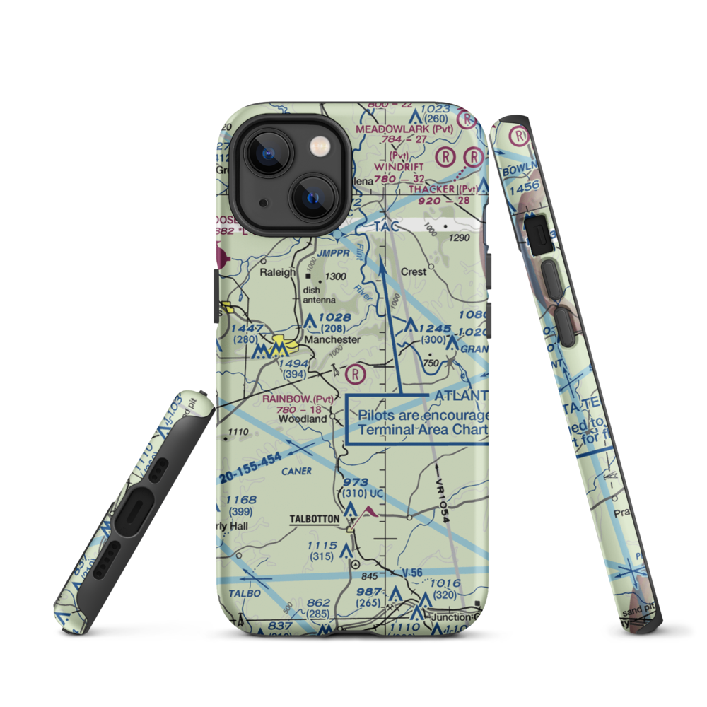 Rainbow Field (6GE2) VFR Sectional  Tough iPhone Case iPhone 13 model shown