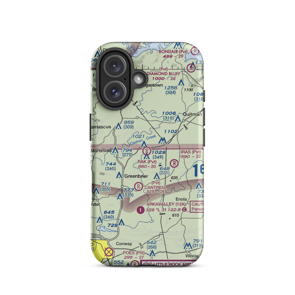 Rak Airport (20AR) VFR Sectional  Tough iPhone Case iPhone 16 model shown