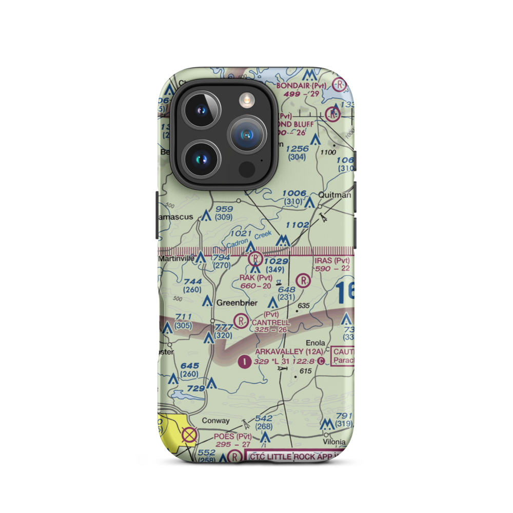 Rak Airport (20AR) VFR Sectional  Tough iPhone Case iPhone 16 Pro model shown
