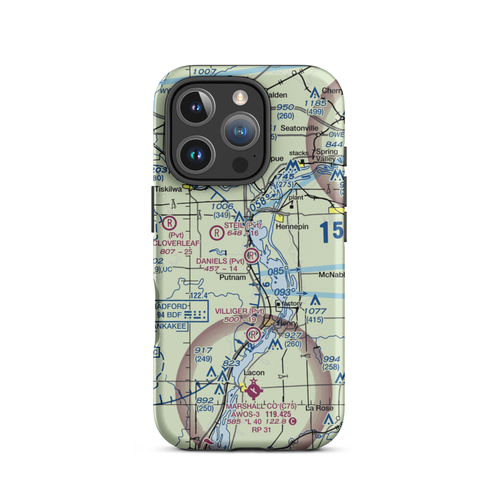Ralph E. Daniels Airport (LL64) VFR Sectional  Tough iPhone Case iPhone 16 Pro model shown