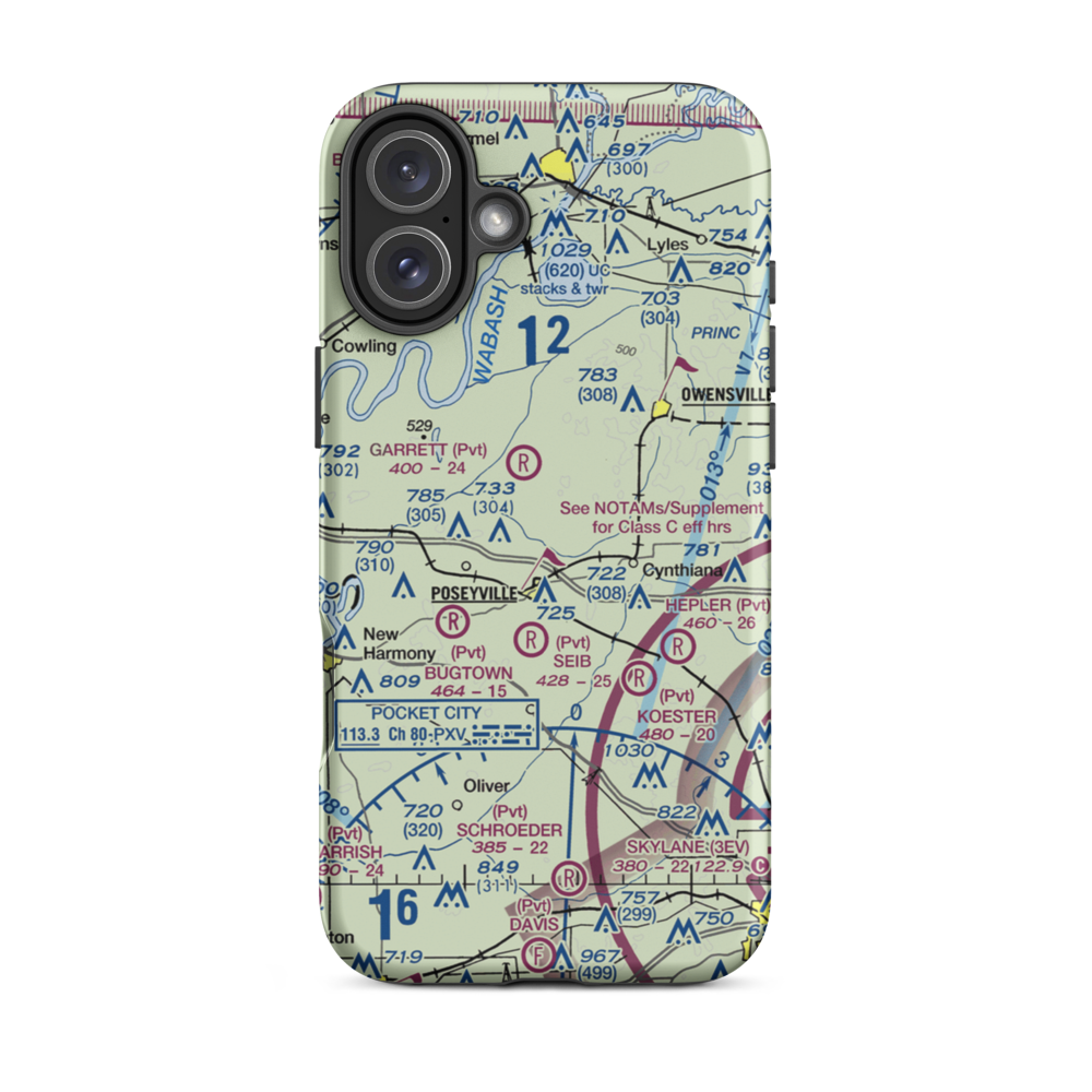 Ralph E. Koch Airport (61Y) VFR Sectional  Tough iPhone Case iPhone 16 Plus model shown