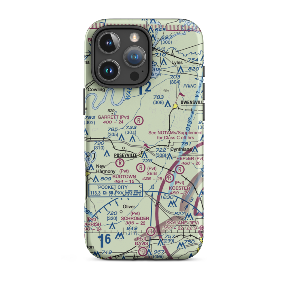 Ralph E. Koch Airport (61Y) VFR Sectional  Tough iPhone Case iPhone 16 Pro Max model shown