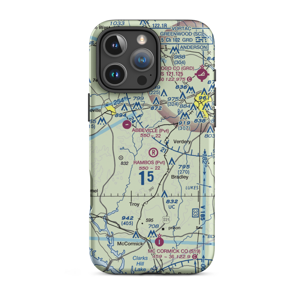 Rambos Field (SC92) VFR Sectional  Tough iPhone Case iPhone 16 Pro Max model shown