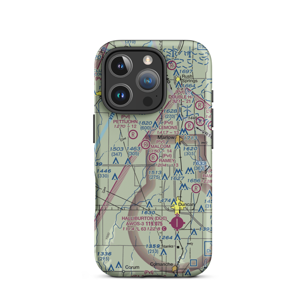 Ramey 1 Airport (0OK8) VFR Sectional  Tough iPhone Case iPhone 16 Pro model shown