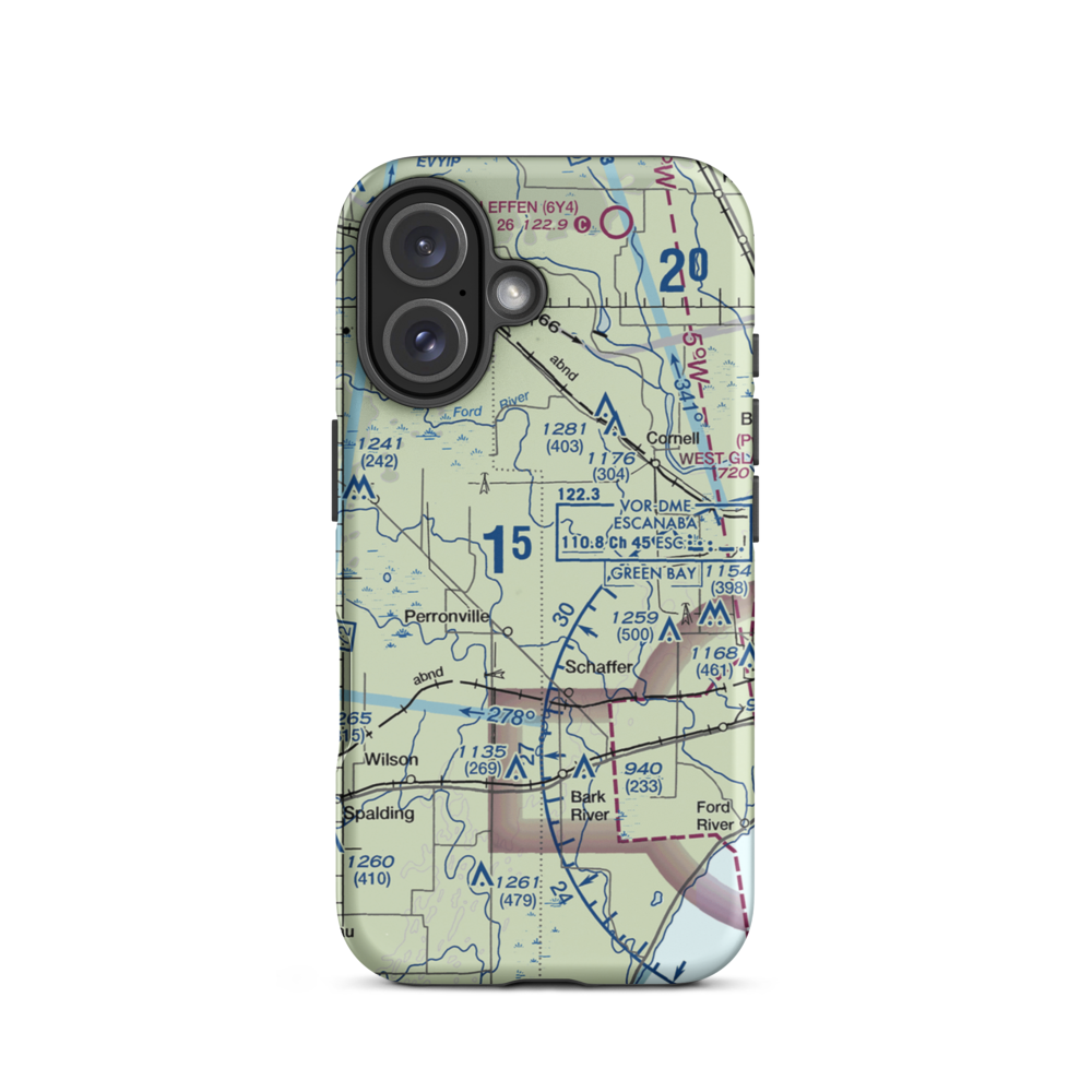 Ramsy Farm Airport (1MI4) VFR Sectional  Tough iPhone Case iPhone 16 model shown