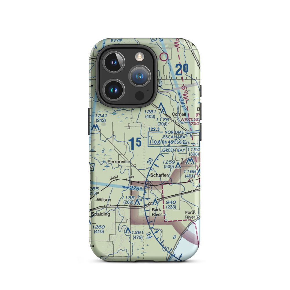 Ramsy Farm Airport (1MI4) VFR Sectional  Tough iPhone Case iPhone 16 Pro model shown
