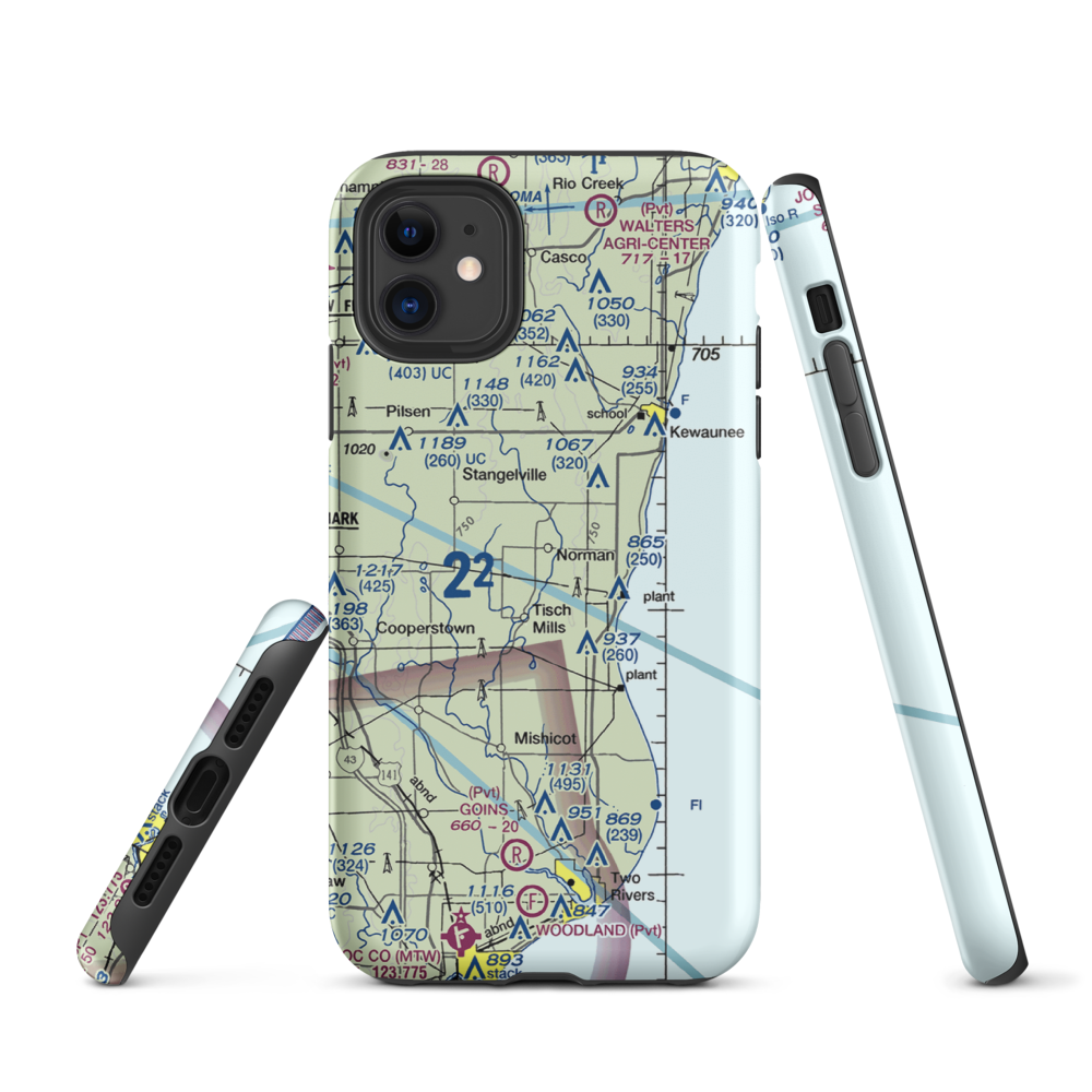 Ranch Side Airport (WS26) VFR Sectional  Tough iPhone Case iPhone 11 model shown