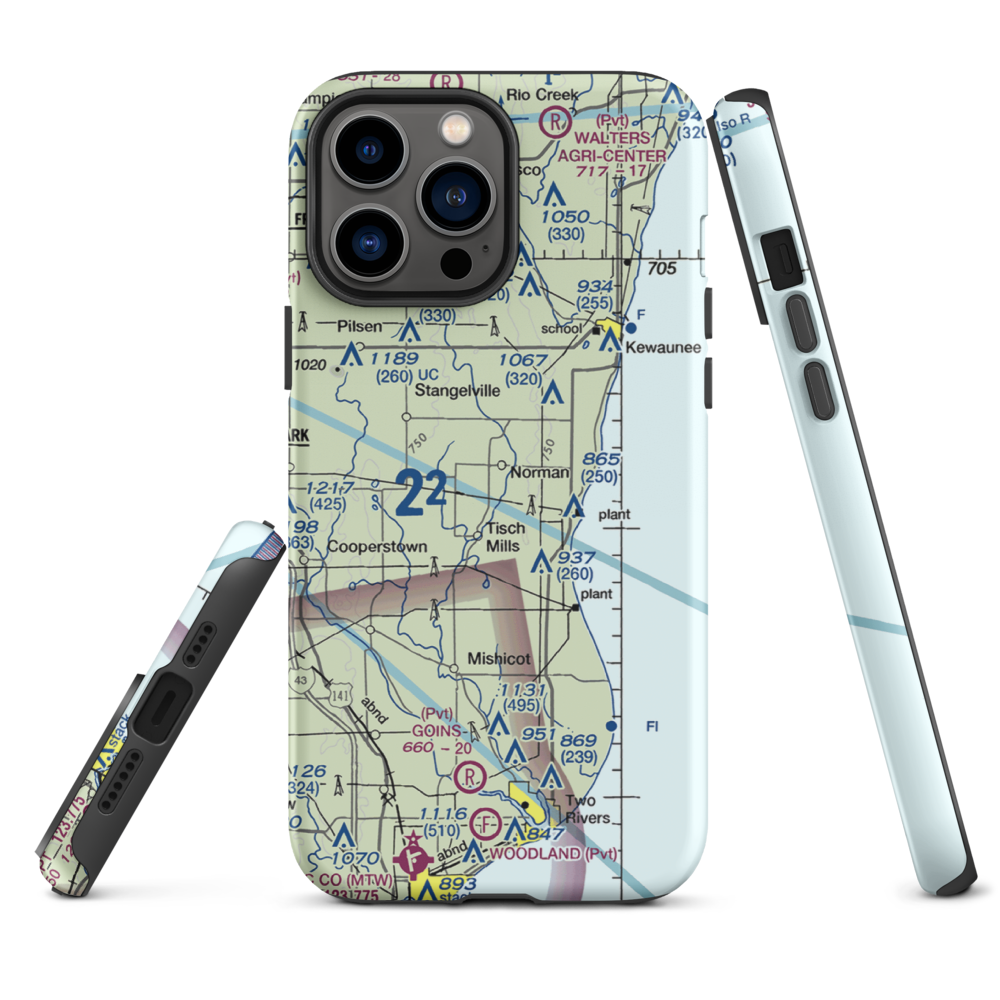 Ranch Side Airport (WS26) VFR Sectional  Tough iPhone Case iPhone 13 Pro Max model shown