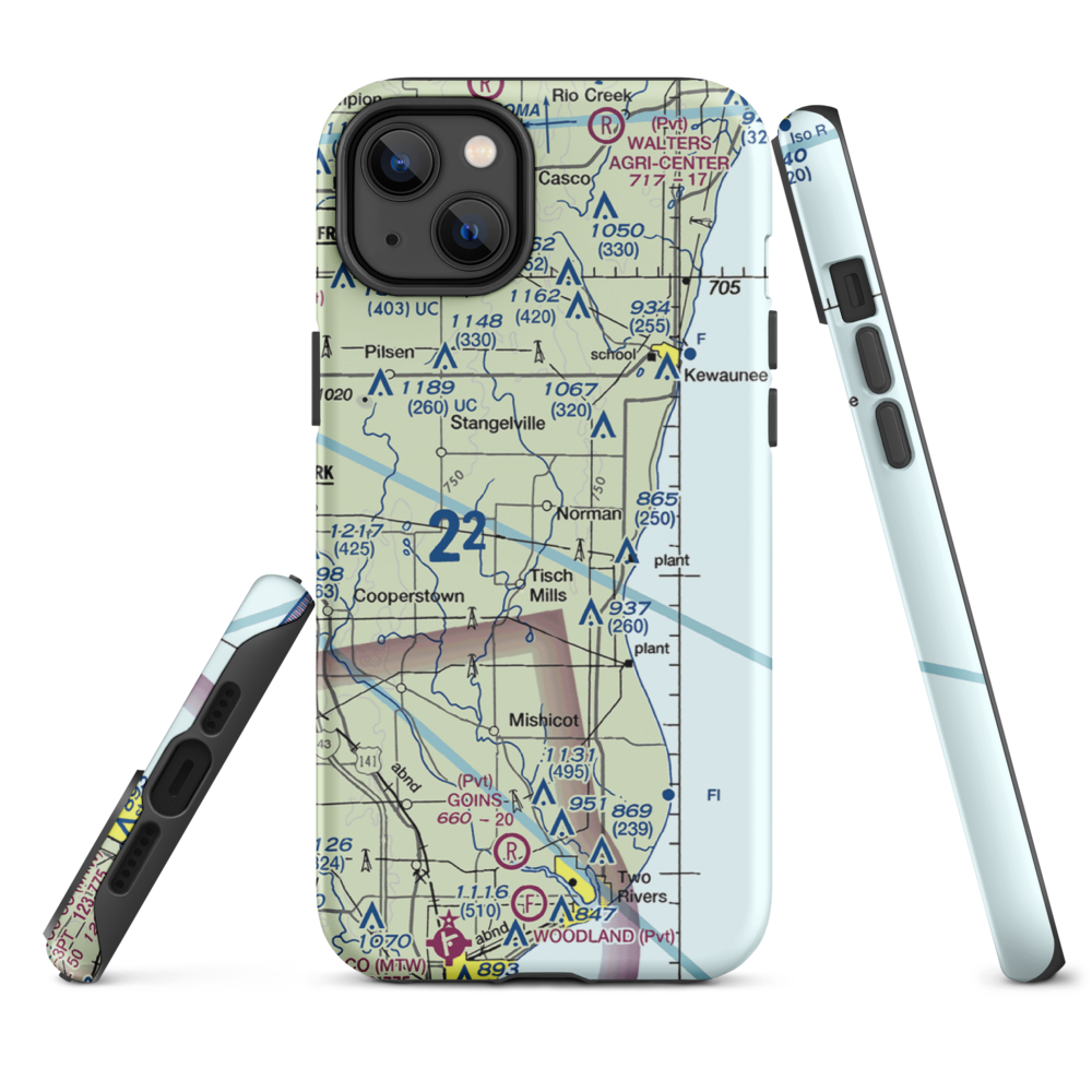 Ranch Side Airport (WS26) VFR Sectional  Tough iPhone Case iPhone 14 Plus model shown
