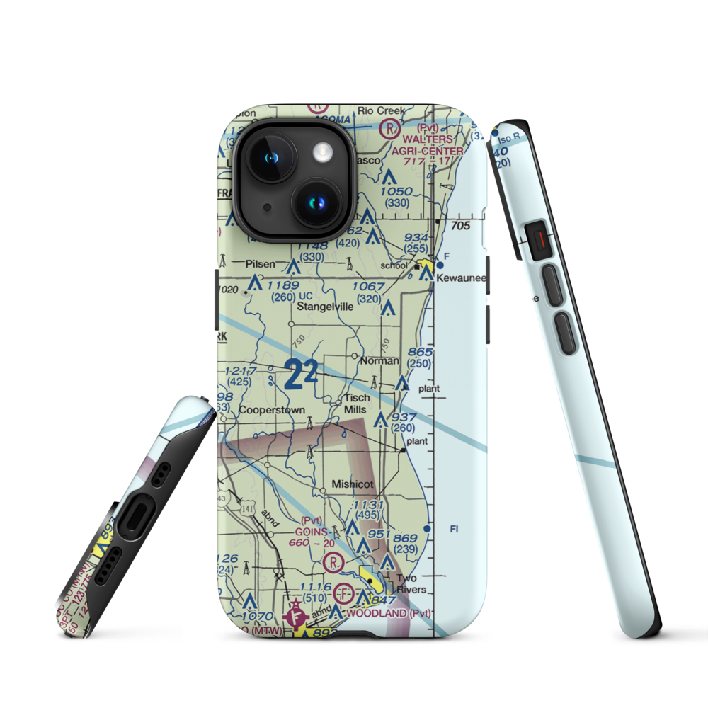 Ranch Side Airport (WS26) VFR Sectional  Tough iPhone Case iPhone 15 model shown
