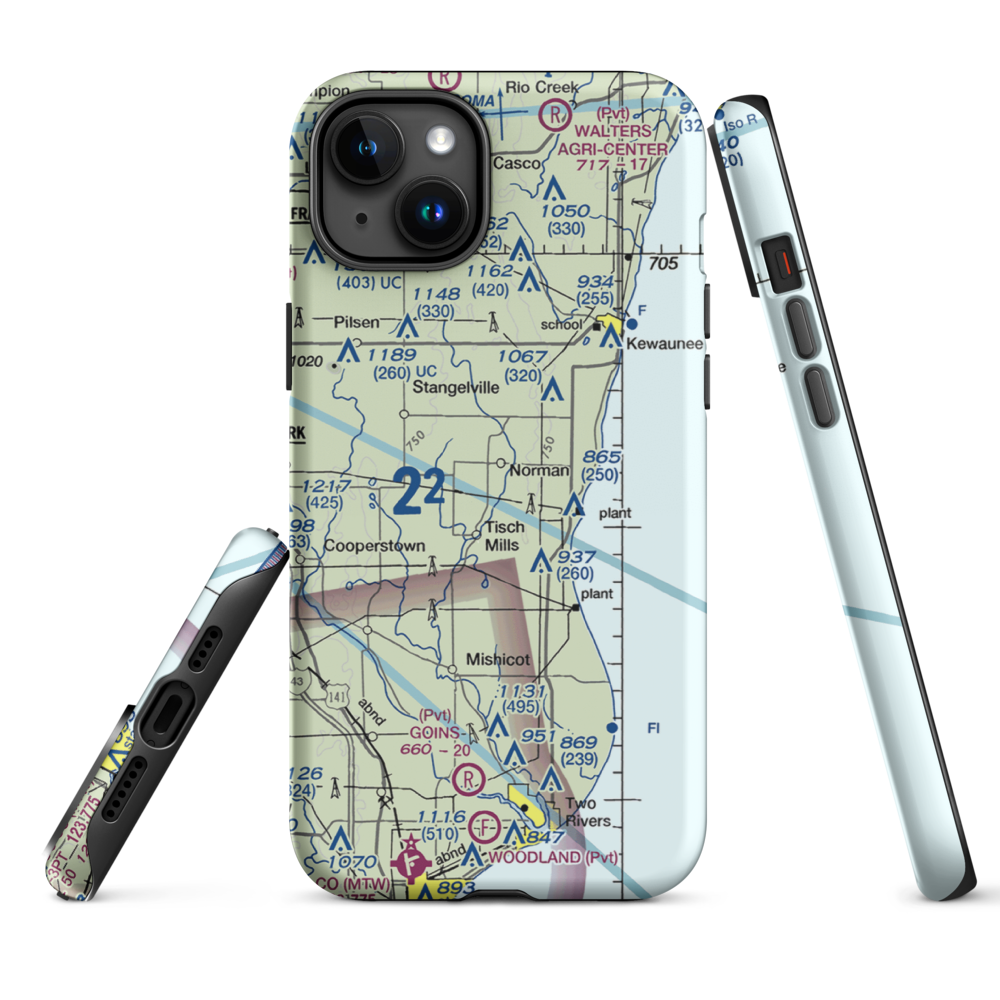 Ranch Side Airport (WS26) VFR Sectional  Tough iPhone Case iPhone 15 Plus model shown