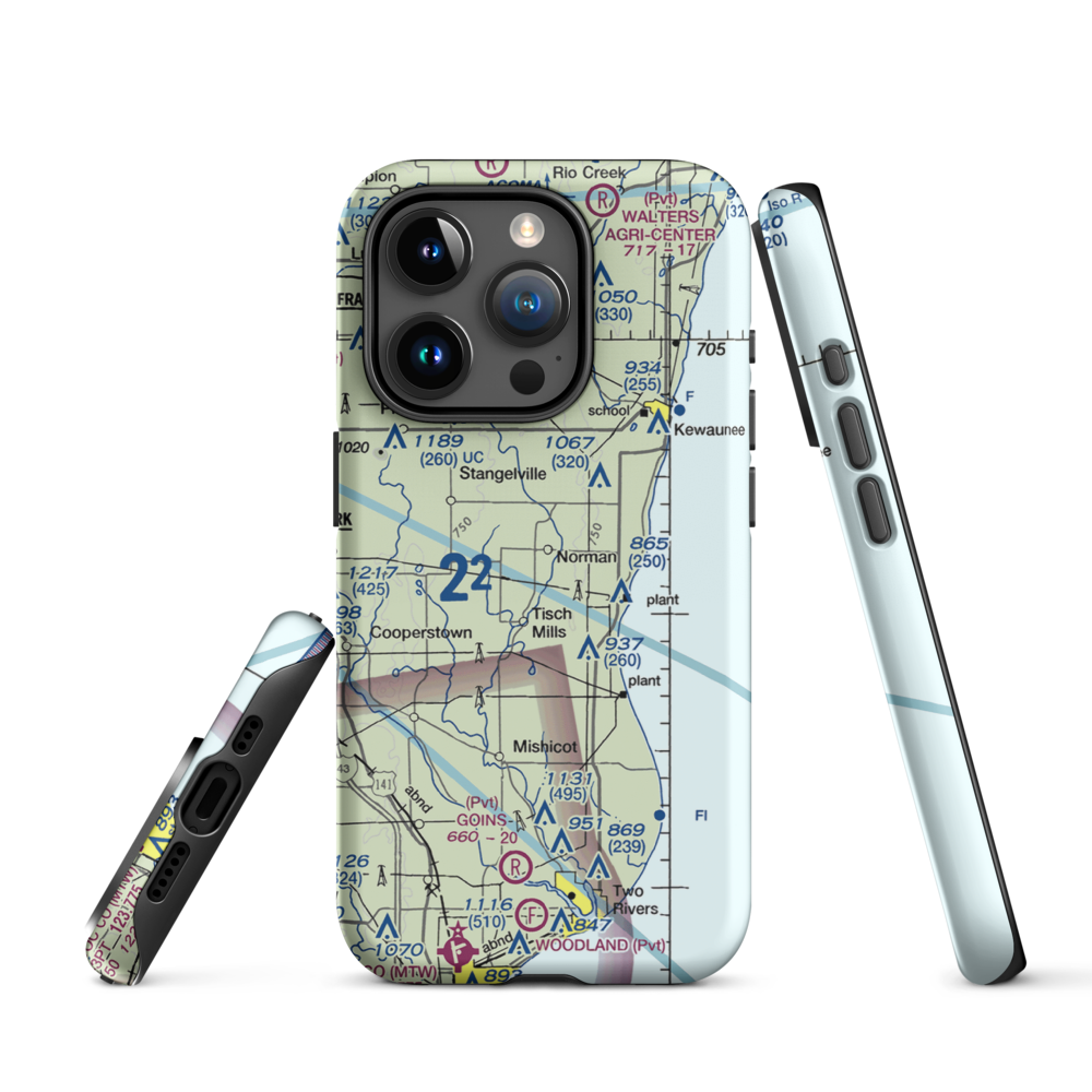 Ranch Side Airport (WS26) VFR Sectional  Tough iPhone Case iPhone 15 Pro model shown