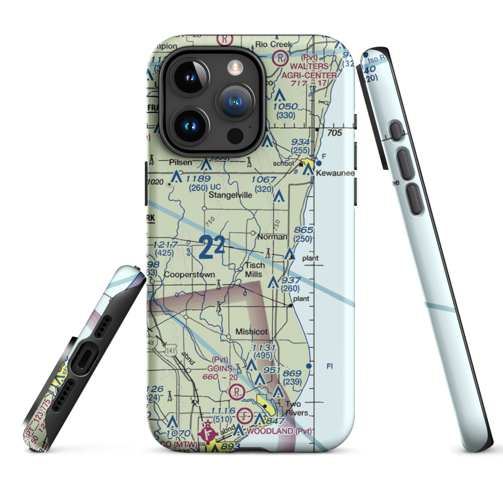 Ranch Side Airport (WS26) VFR Sectional  Tough iPhone Case iPhone 15 Pro Max model shown