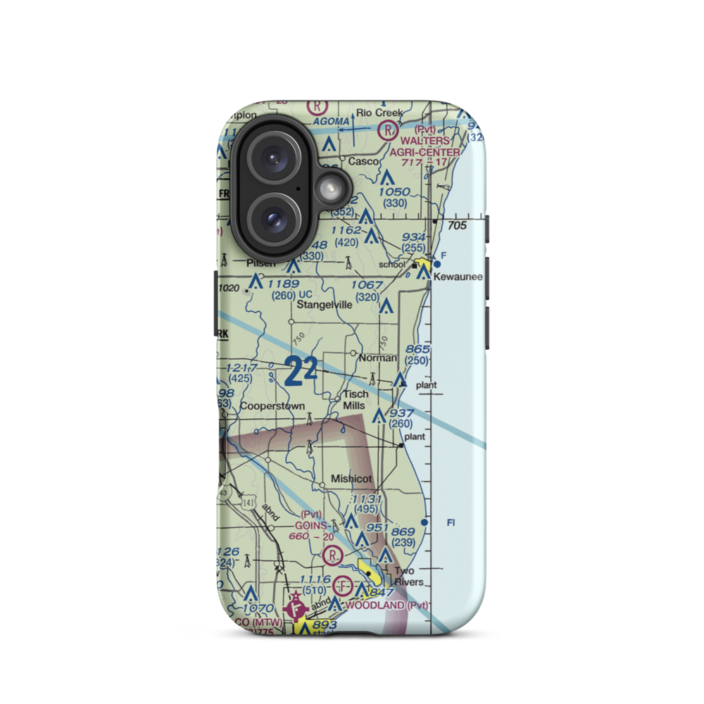 Ranch Side Airport (WS26) VFR Sectional  Tough iPhone Case iPhone 16 model shown