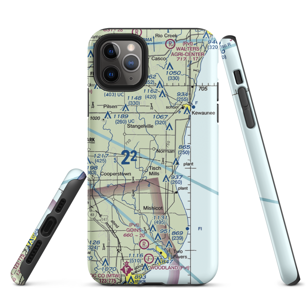 Ranch Side Airport (WS26) VFR Sectional  Tough iPhone Case iPhone 11 Pro Max model shown