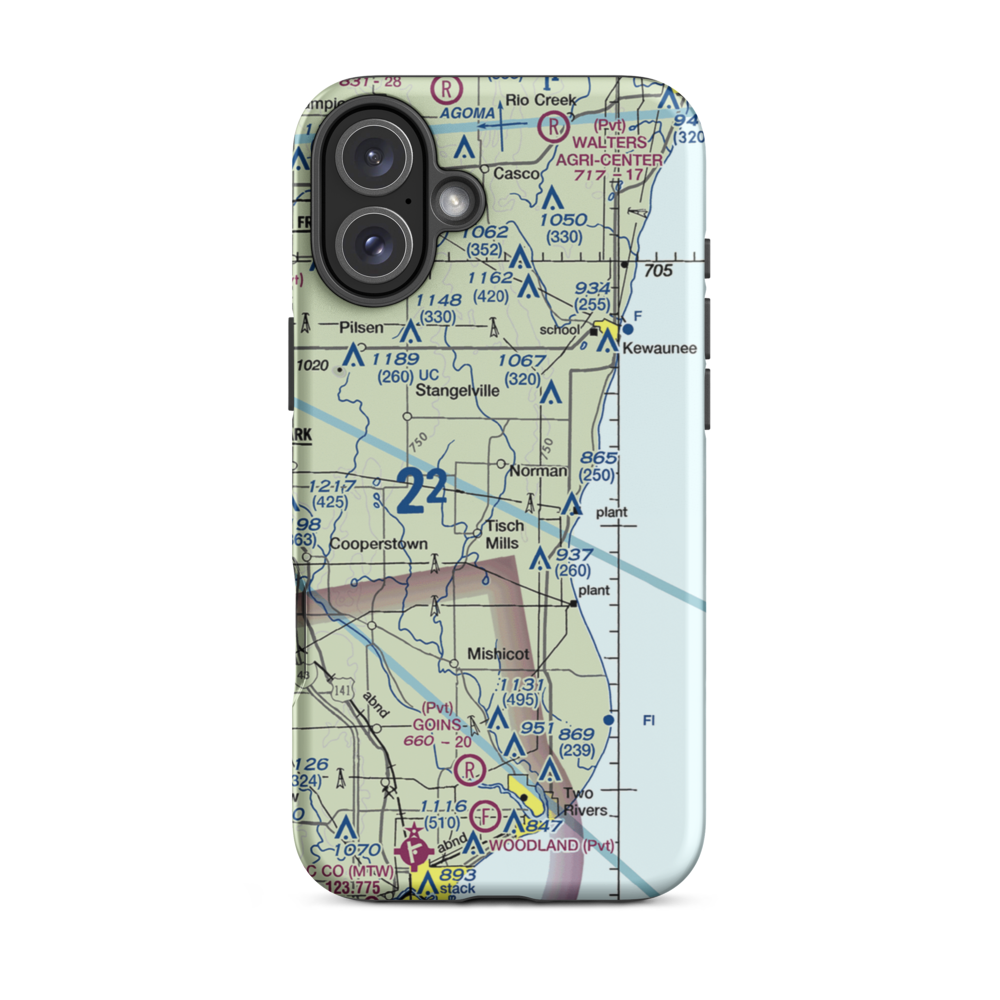 Ranch Side Airport (WS26) VFR Sectional  Tough iPhone Case iPhone 16 Plus model shown