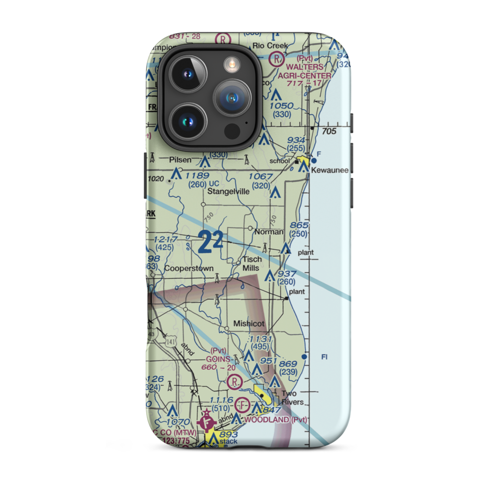 Ranch Side Airport (WS26) VFR Sectional  Tough iPhone Case iPhone 16 Pro Max model shown