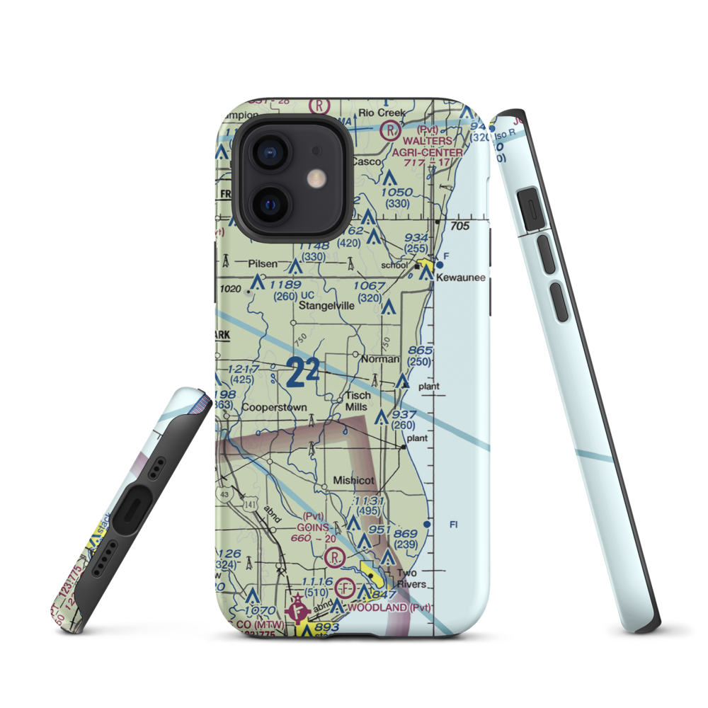 Ranch Side Airport (WS26) VFR Sectional  Tough iPhone Case iPhone 12 model shown