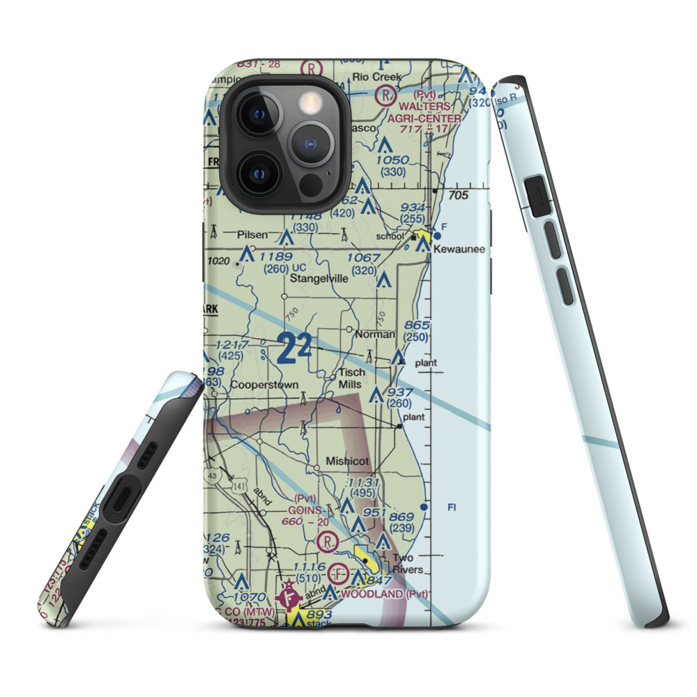 Ranch Side Airport (WS26) VFR Sectional  Tough iPhone Case iPhone 12 Pro Max model shown