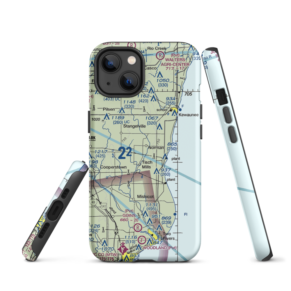 Ranch Side Airport (WS26) VFR Sectional  Tough iPhone Case iPhone 13 model shown