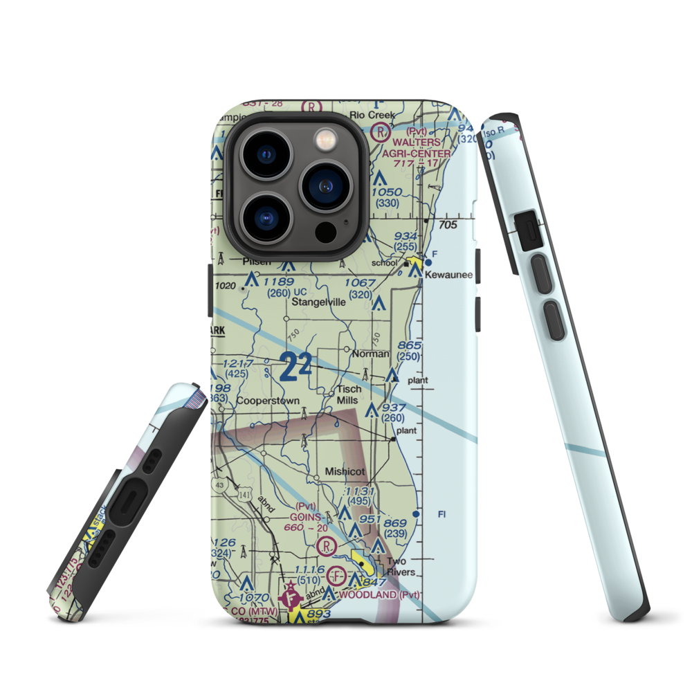 Ranch Side Airport (WS26) VFR Sectional  Tough iPhone Case iPhone 13 Pro model shown