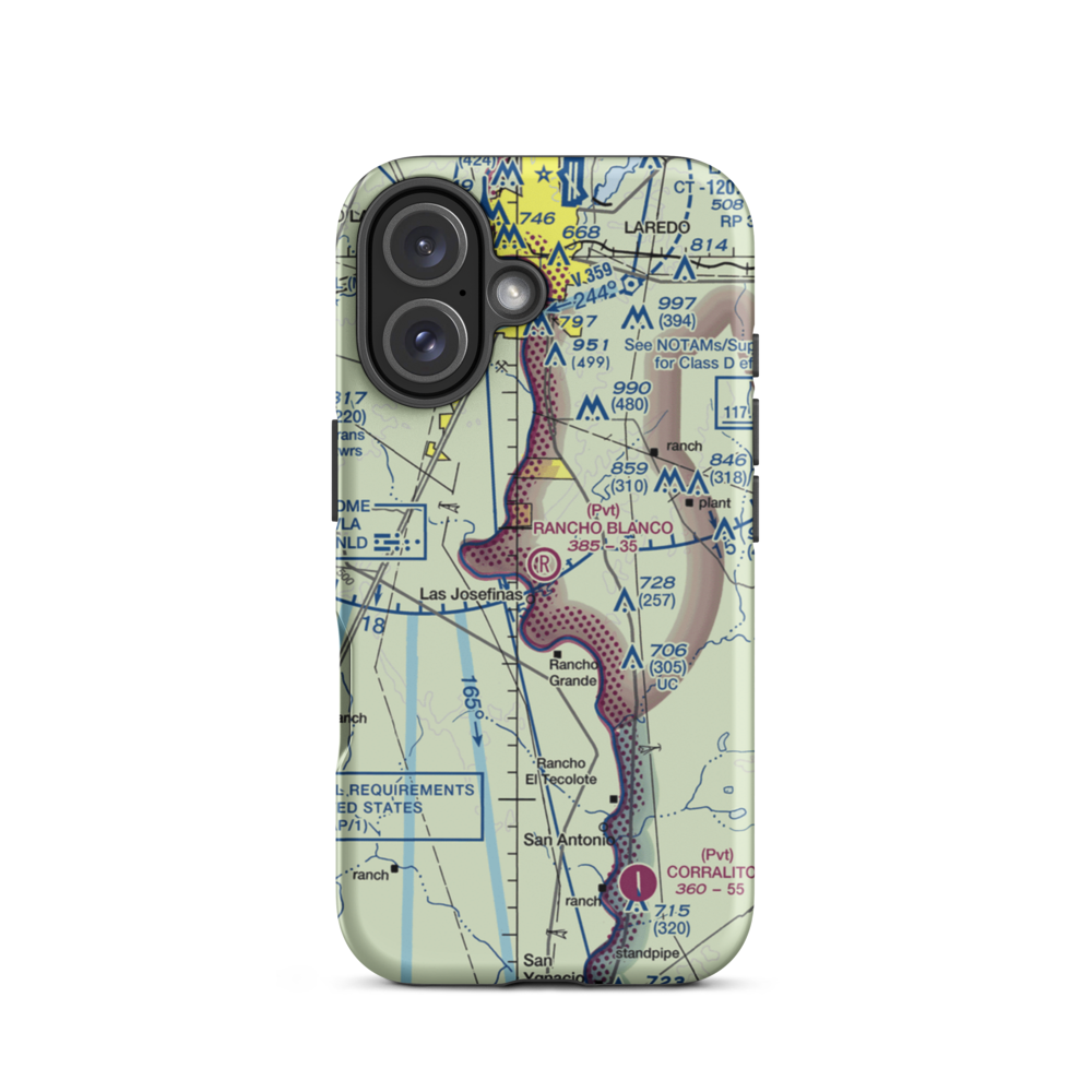 Rancho Blanco Airport (TE32) VFR Sectional  Tough iPhone Case iPhone 16 model shown