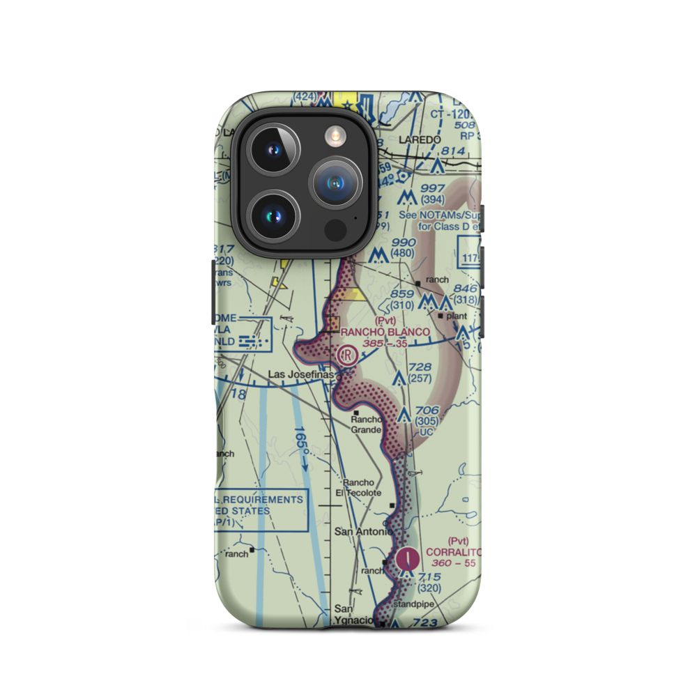 Rancho Blanco Airport (TE32) VFR Sectional  Tough iPhone Case iPhone 16 Pro model shown