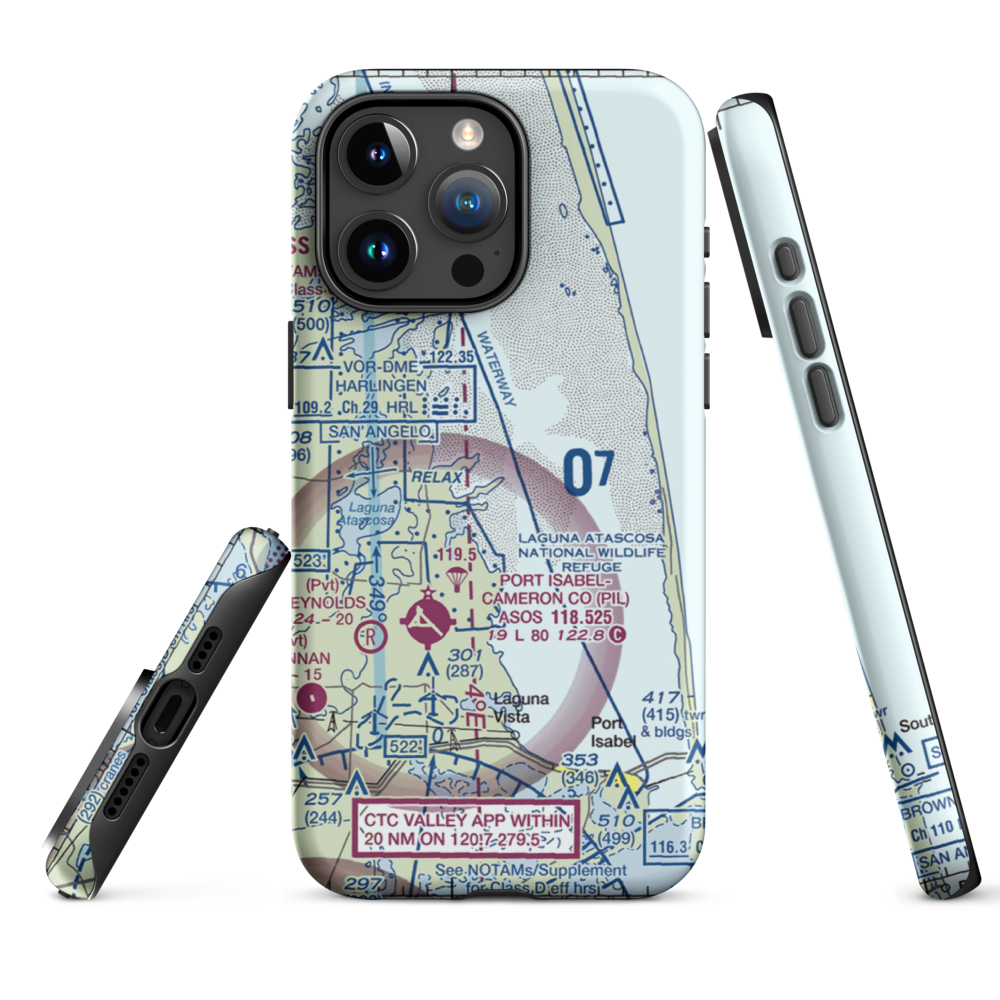Rancho Buena Vista Airport (TS94) VFR Sectional  Tough iPhone Case iPhone 15 Pro Max model shown