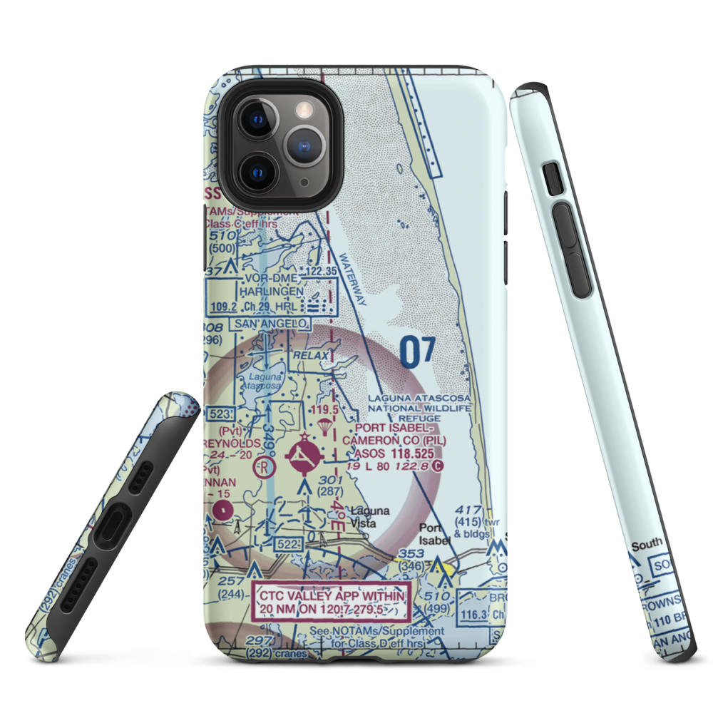 Rancho Buena Vista Airport (TS94) VFR Sectional  Tough iPhone Case iPhone 11 Pro Max model shown