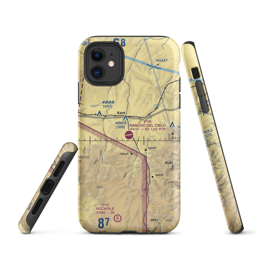 Rancho Del Cielo Airport (XS44) VFR Sectional  Tough iPhone Case iPhone 11 model shown