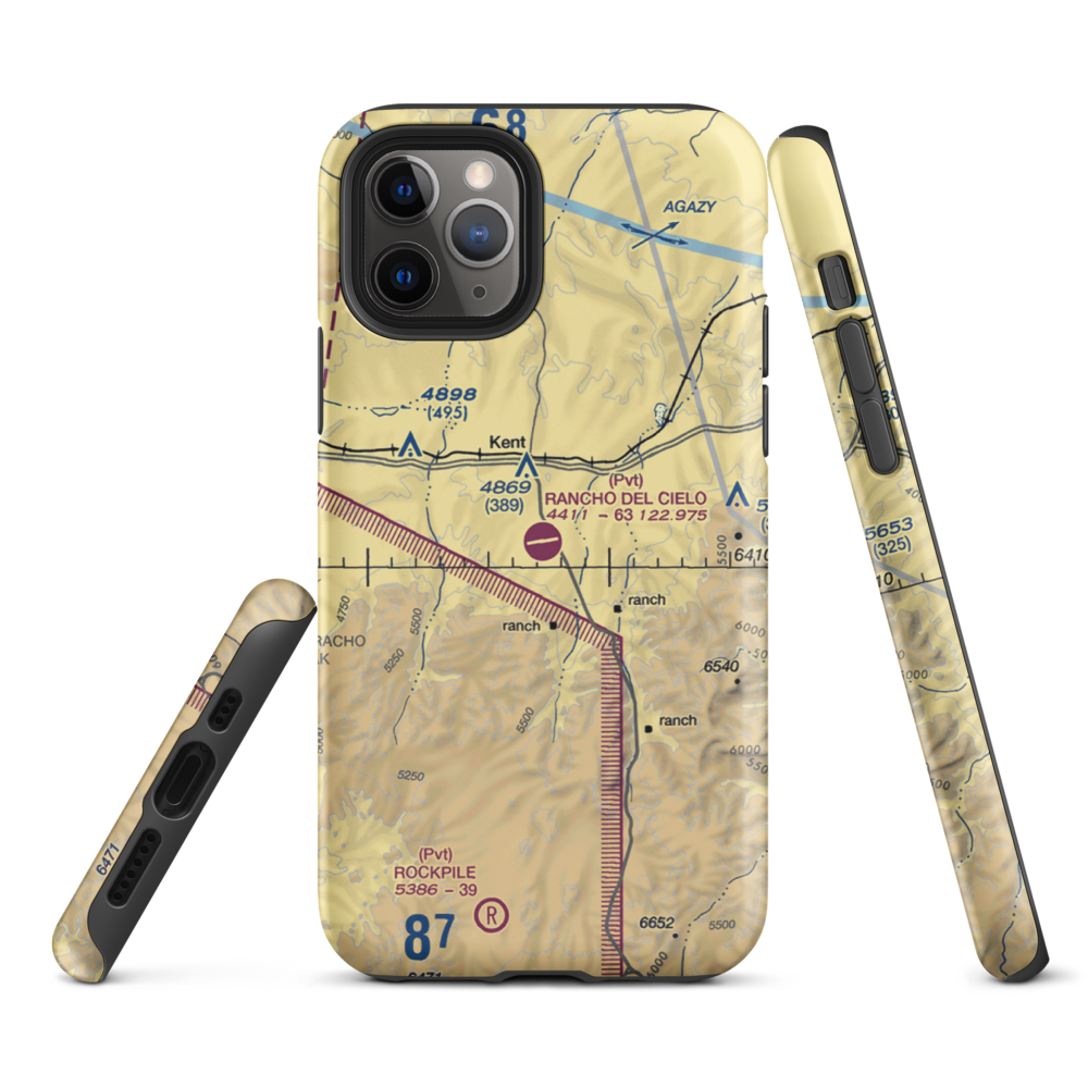 Rancho Del Cielo Airport (XS44) VFR Sectional  Tough iPhone Case iPhone 11 Pro model shown