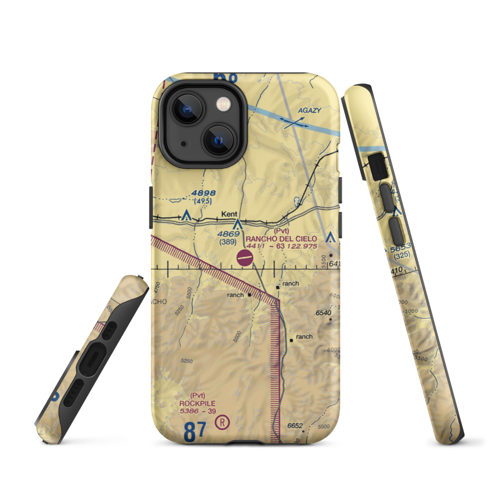 Rancho Del Cielo Airport (XS44) VFR Sectional  Tough iPhone Case iPhone 14 model shown