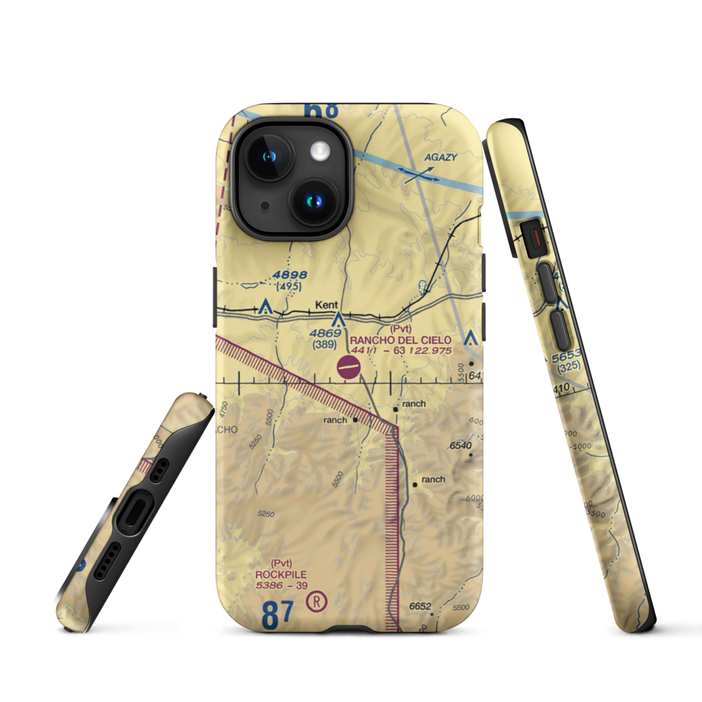 Rancho Del Cielo Airport (XS44) VFR Sectional  Tough iPhone Case iPhone 15 model shown