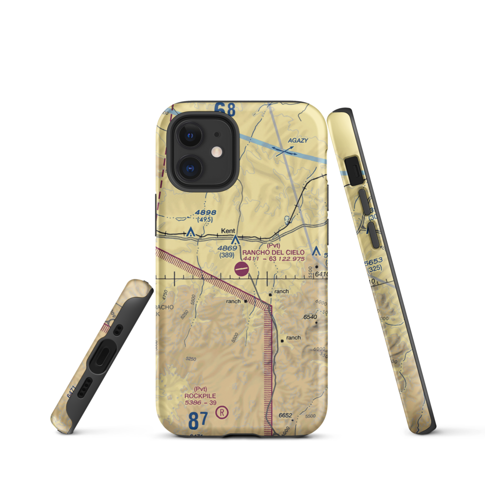 Rancho Del Cielo Airport (XS44) VFR Sectional  Tough iPhone Case iPhone 12 mini model shown