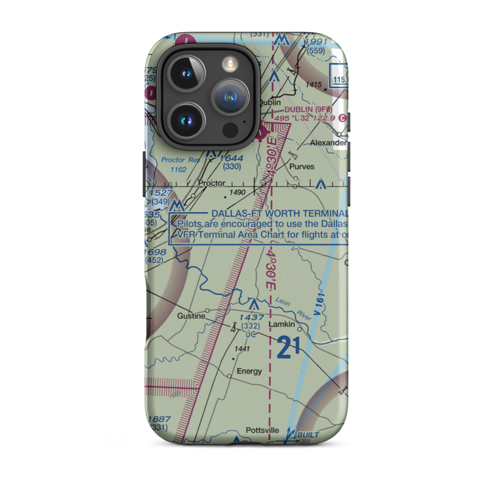 Rancho Deluxe Airport (81TS) VFR Sectional  Tough iPhone Case iPhone 16 Pro Max model shown