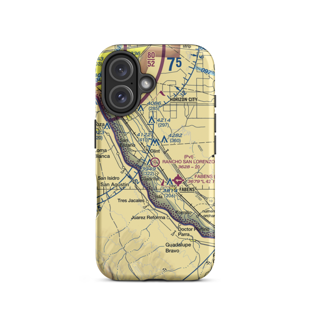 Rancho San Lorenzo Airport (TA62) VFR Sectional  Tough iPhone Case iPhone 16 model shown
