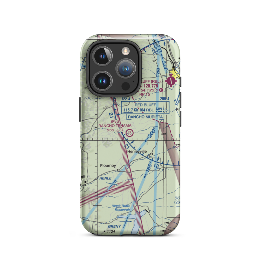 Rancho Tehama Airport (49CN) VFR Sectional  Tough iPhone Case iPhone 16 Pro model shown