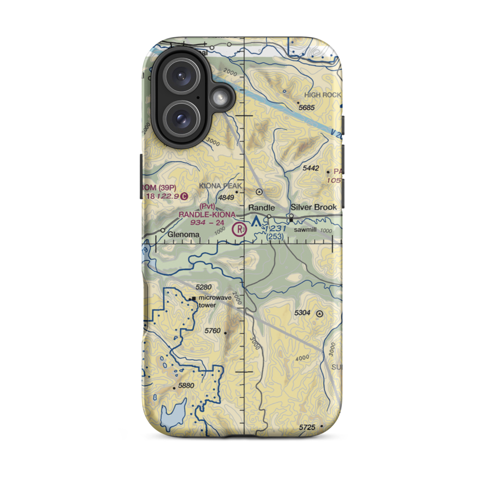 Randle-Kiona Airpark (WN55) VFR Sectional  Tough iPhone Case iPhone 16 Plus model shown