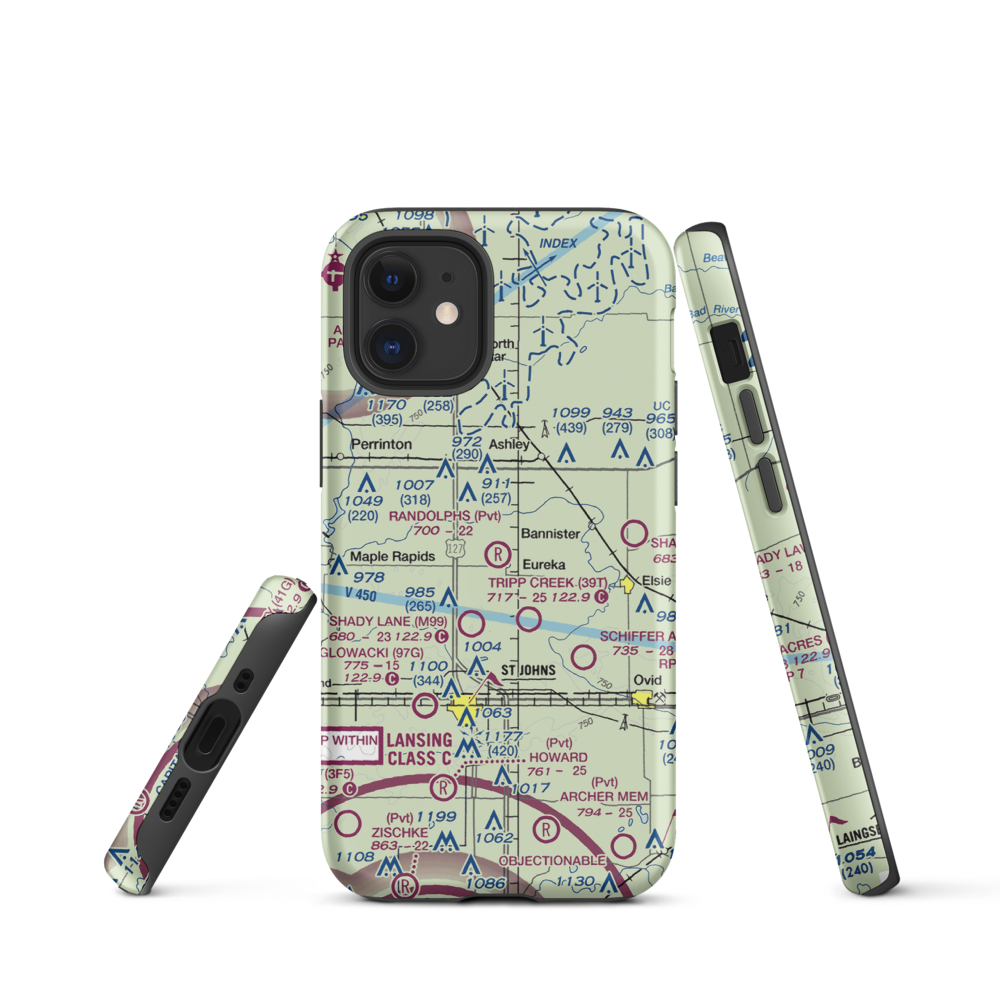 Randolph's Landing Area Airport (61G) VFR Sectional  Tough iPhone Case iPhone 12 mini model shown