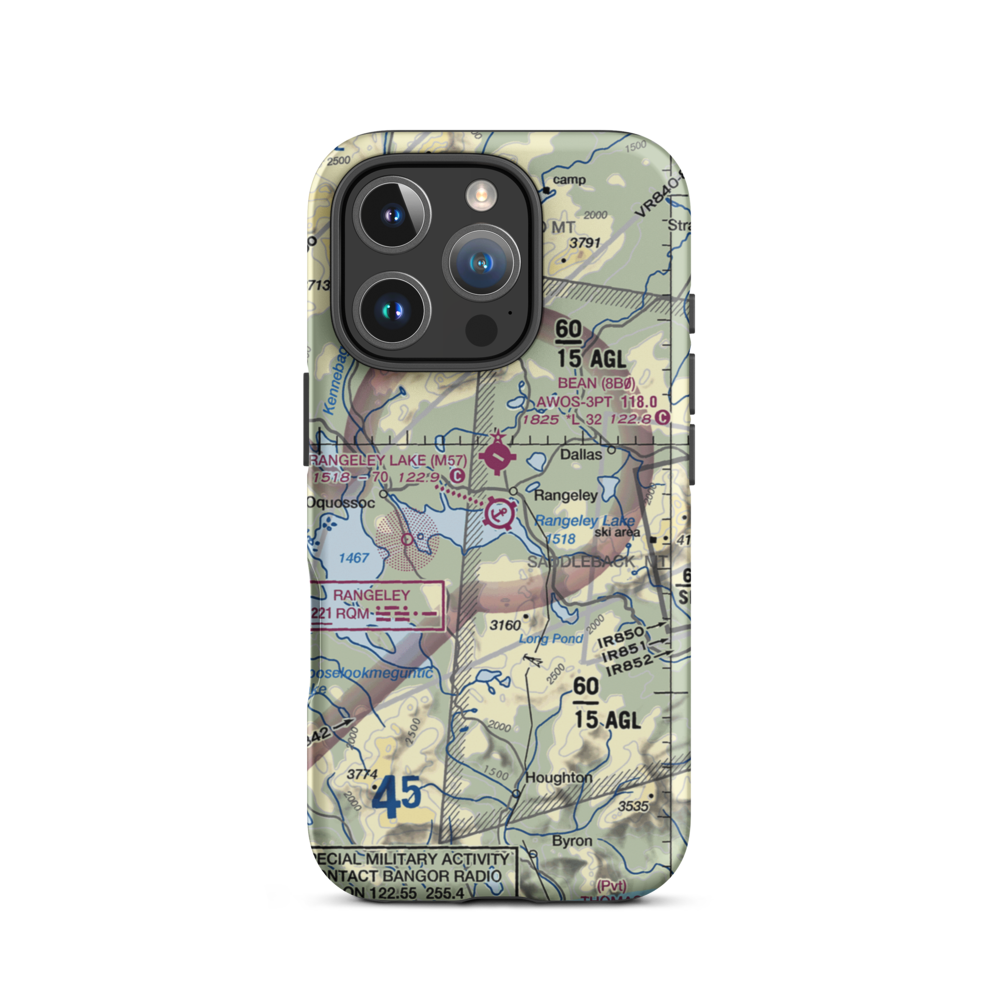 Rangeley Lake Seaplane Base (M57) VFR Sectional  Tough iPhone Case iPhone 16 Pro model shown